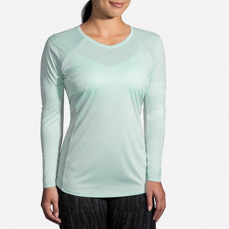 Brooks Stealth Long Sleeve Running Shirt - Women's - Green (26751-SQGF)